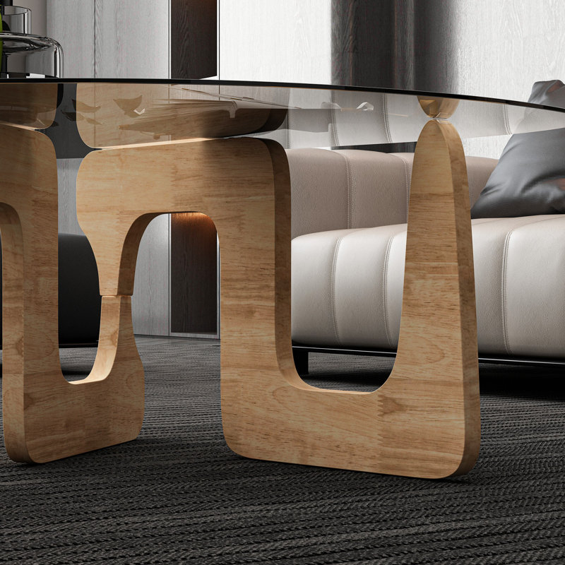 Asymmetrical glass coffee table sales